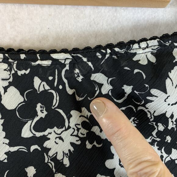 Women Ditsy Floral Chiffon Skirt Sz XL Petite Layered Dark Romantic Cottage Y2K - Picture 8 of 14